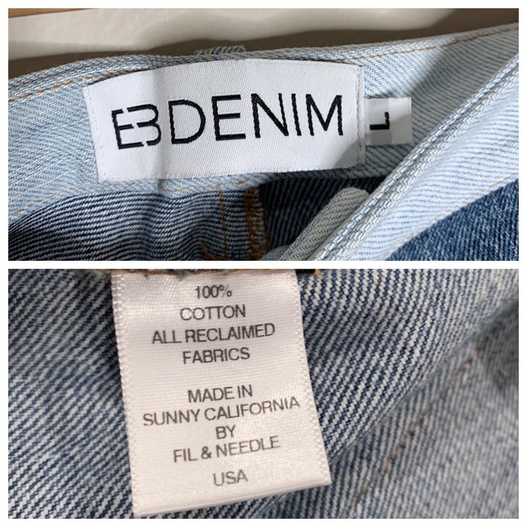 NEW EB Denim Kendall Riding Jeans (Sz L) Straight Leg Color Block Patchwork - Picture 16 of 16